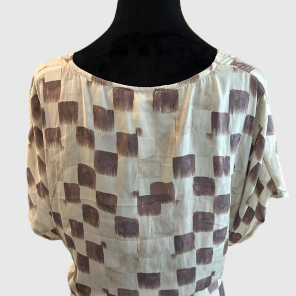 Grade & Gather Checkered Satin Dress Wisteria Size M - Picture 6 of 10